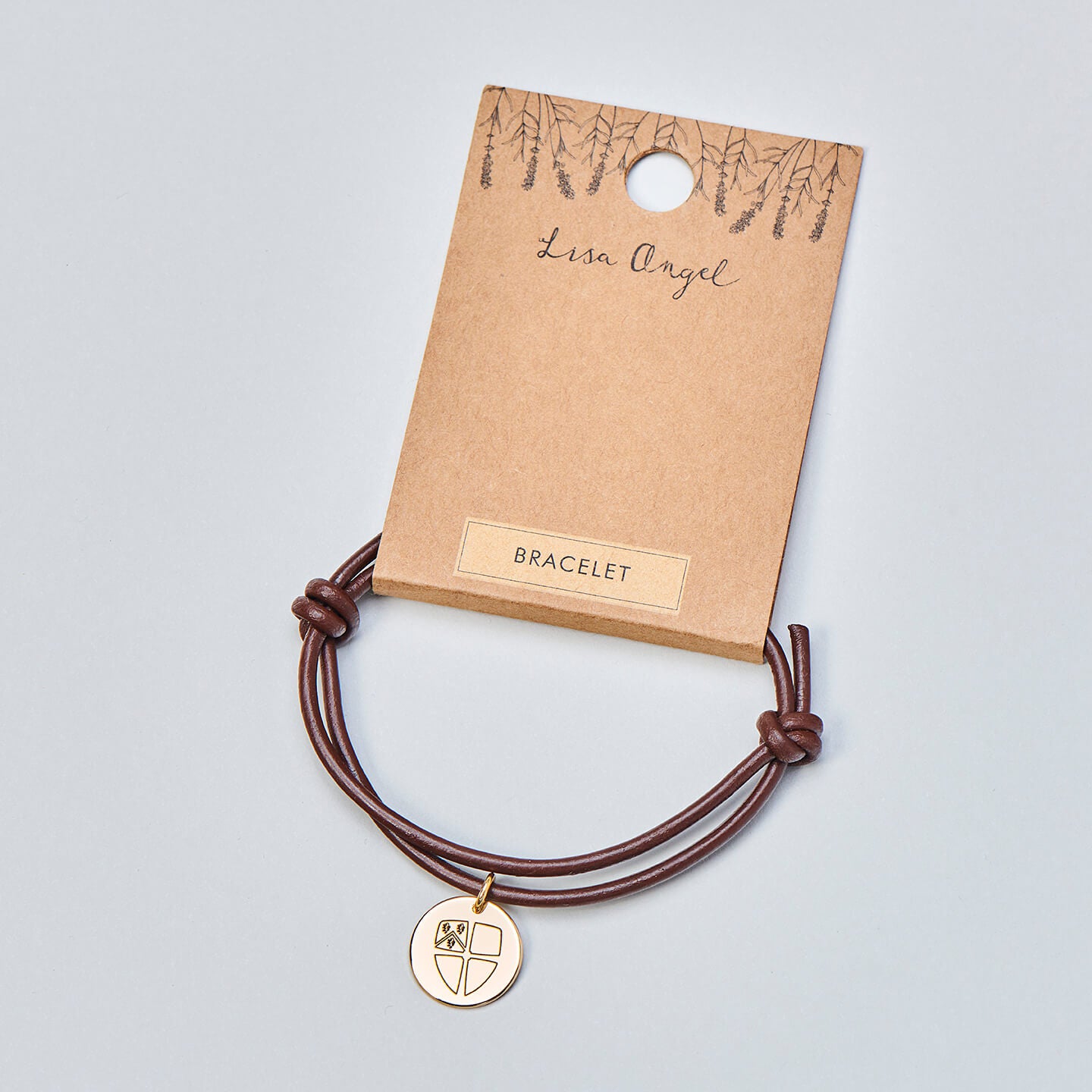 Durham University Lisa Angel Brown Leather Bracelet