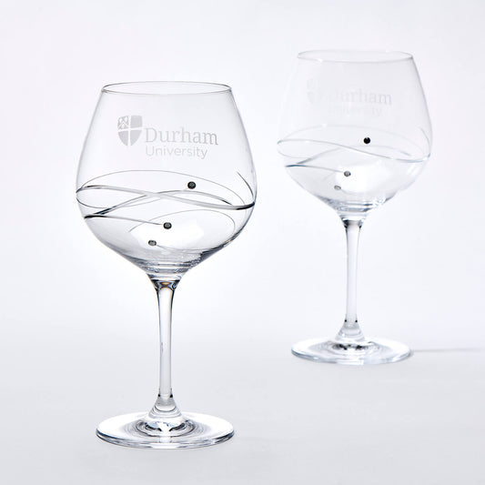 Durham University Gin Glass Front and Back