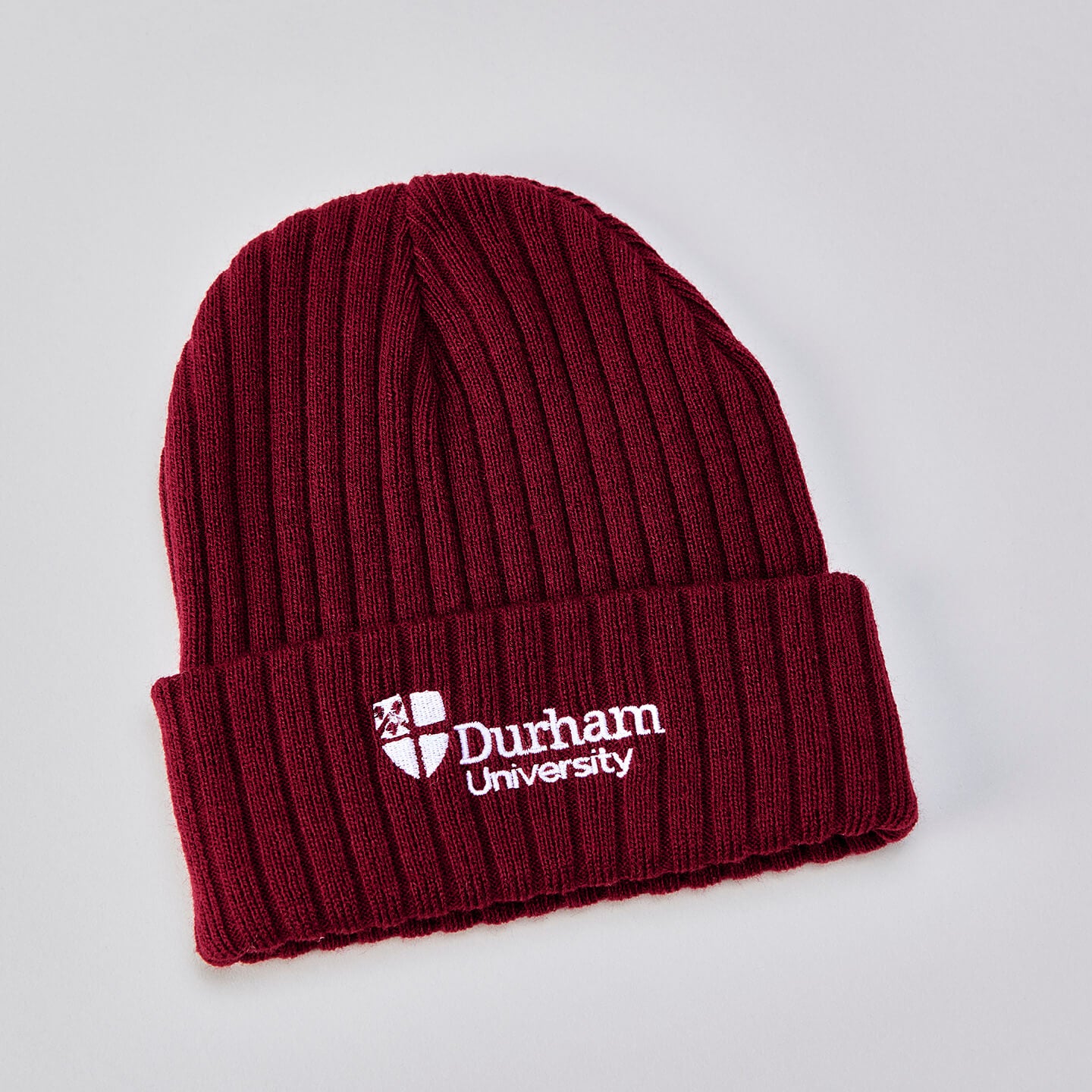 Beanie Burgundy with Durham University Logo